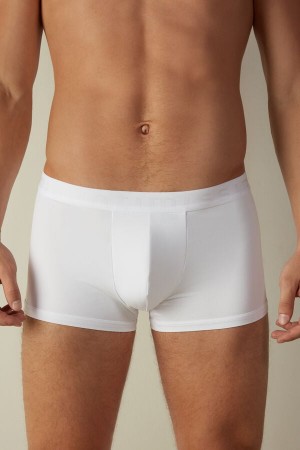 Boxer Barbati Intimissimi Microfiber Logo Shorts Albi | RO WY2584