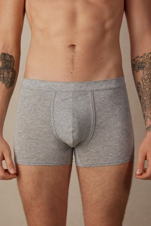 Boxer Barbati Intimissimi Natural Fresh Supima® Bumbac Gri Deschis | RO DN2573