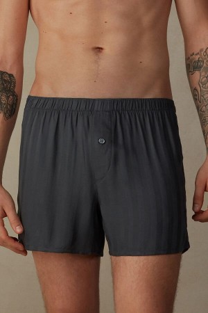 Boxer Barbati Intimissimi Woven Modal Gri | RO RW2608