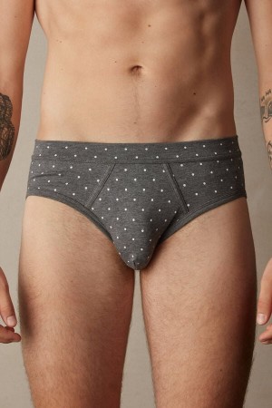 Chiloți Barbati Intimissimi Dotted in Stretch Supima® Bumbac Gri Inchis | RO SO2716