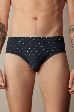 Chiloți Barbati Intimissimi Dotted in Stretch Supima® Bumbac Albastri | RO AP2717