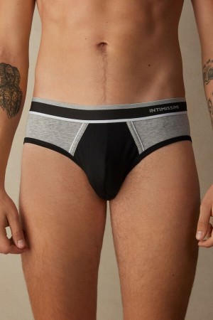 Chiloți Barbati Intimissimi Two-Tone Stretch Supima® Bumbac Negrii Gri Deschis | RO XF2688