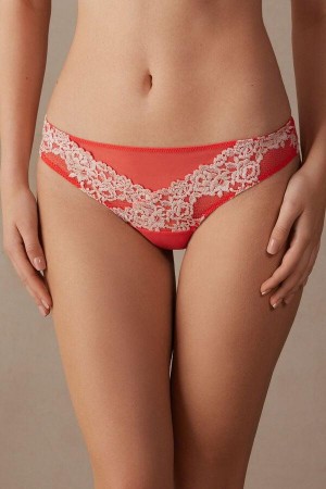 Chiloți Dama Intimissimi Pretty Flowers Brazilian Rosii Inchis Albi | RO FM2468