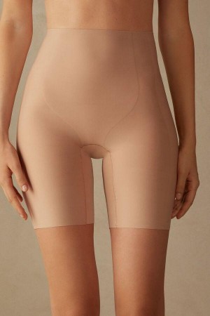 Chiloți Dama Intimissimi Raw-Cut Microfiber Shorts Bej | RO WY2324