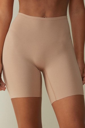 Chiloți Dama Intimissimi Seamless Supima® Bumbac Shorts Bej | RO HK2336