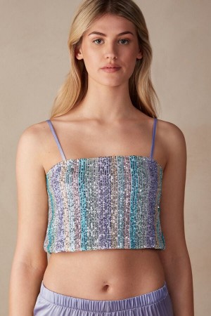 Maiou Dama Intimissimi Miami Nights Sequin Crop Colorati | RO ZG1759