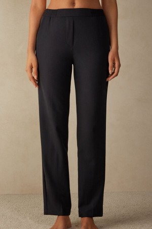 Pantaloni Dama Intimissimi Drept Cut with Pockets Negrii | RO QZ1792