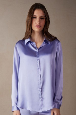 Pantofi Haltere Dama Intimissimi Silk Shirt Lavanda | RO HK1833