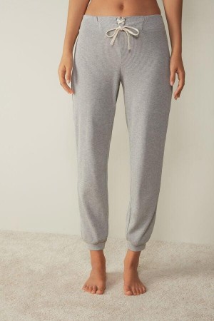 Pijama Dama Intimissimi Cozy Waffle Pants Gri Deschis | RO ZG2071