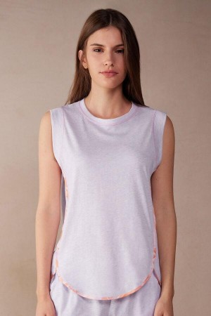 Pijama Dama Intimissimi Iris and Apricot Ultrafresh Supima® Bumbac Tank Top Violet | RO TV2082