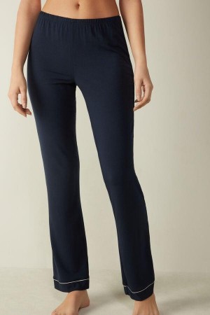 Pijama Dama Intimissimi Long Micromodal Trousers Albastri | RO DN2012