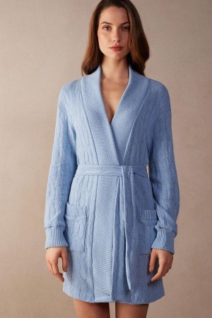 Pijama Dama Intimissimi Lost in Fields Braided Robe Albastri Deschis | RO FM2195