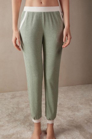 Pijama Dama Intimissimi Lost in Fields Full Length Pants in Modal Verzi | RO SO2037