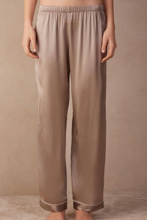 Pijama Dama Intimissimi Silk Satin Pants Bej | RO XF2072