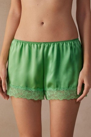 Pijama Dama Intimissimi Silk Shorts Verde Menta | RO RW1977