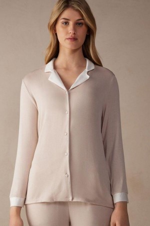 Pijama Dama Intimissimi Simple Elegance Open Front Cardigan in Modal Roz Albi | RO HK2145