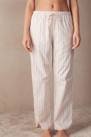 Pijama Dama Intimissimi Soft Spring Full Length Bumbac Cloth Pants Bej Roz | RO YU2031