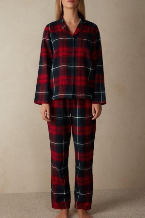 Pijama Dama Intimissimi Tartan Love Brushed Fabric Rosii | RO VD2230