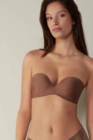 Sutiene Dama Intimissimi Daila Ultralight Microfiber Bandeau Bej Inchis | RO DN1206