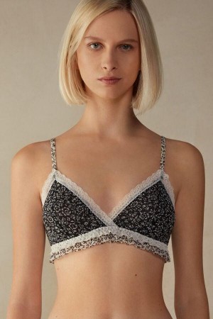 Sutiene Dama Intimissimi Emma A Floral Affair Triangle Negrii | RO KI1159