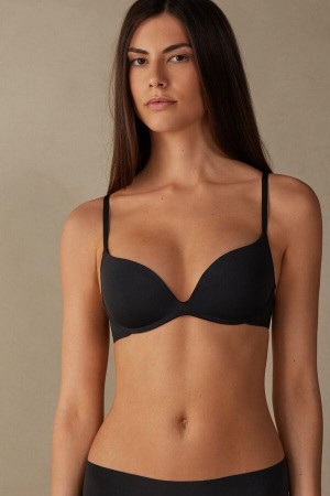 Sutiene Dama Intimissimi Gioia B Cup Microfiber Super Push-Up Negrii | RO UT1356