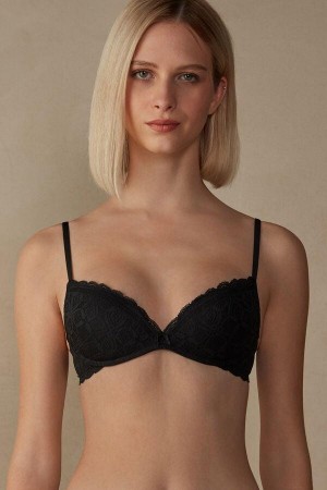 Sutiene Dama Intimissimi Gioia Super Push-Up in Dantela Negrii | RO BC1321