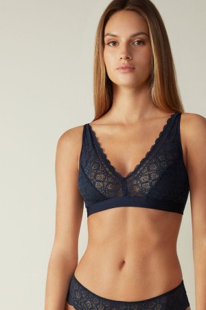 Sutiene Dama Intimissimi Lara Triangle in Dantela Albastri | RO WY1169