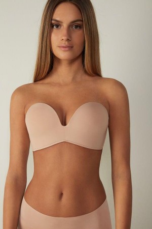 Sutiene Dama Intimissimi Laura Microfiber Bandeau Bej | RO IS1123