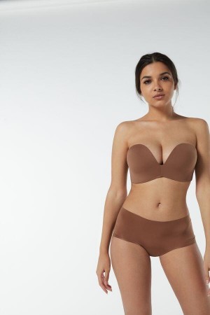 Sutiene Dama Intimissimi Laura Microfiber Bandeau Bej Inchis | RO NB1218