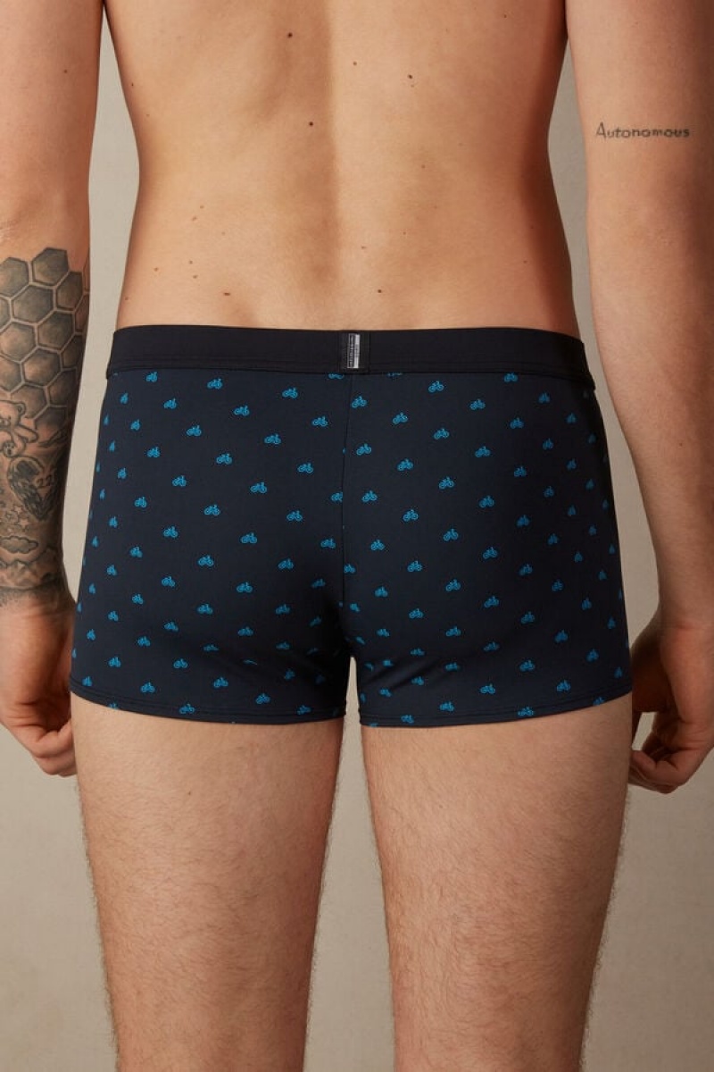 Boxer Barbati Intimissimi Bicycle in Microfiber Albastri | RO QZ2656