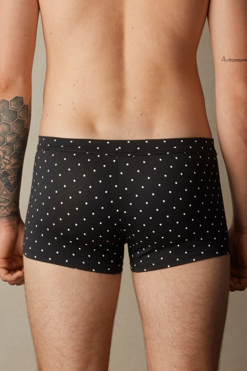 Boxer Barbati Intimissimi Dotted in Stretch Supima® Bumbac Negrii | RO SO2600