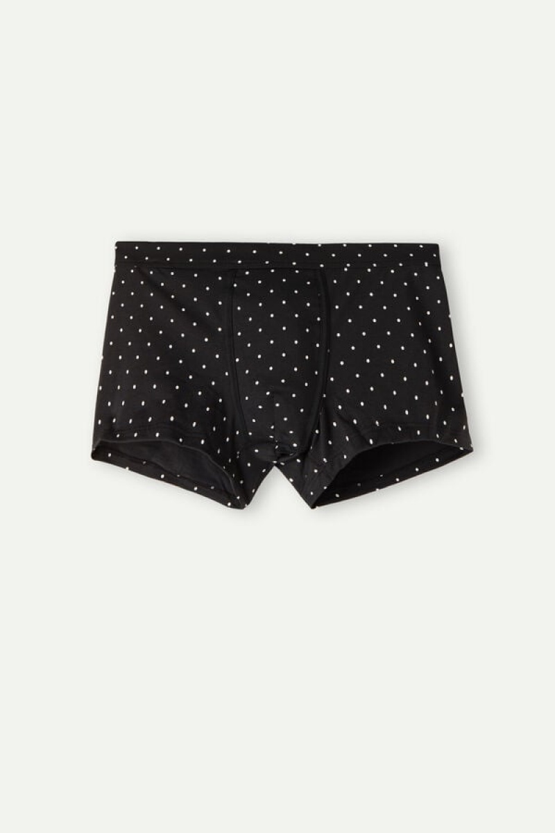 Boxer Barbati Intimissimi Dotted in Stretch Supima® Bumbac Negrii | RO SO2600