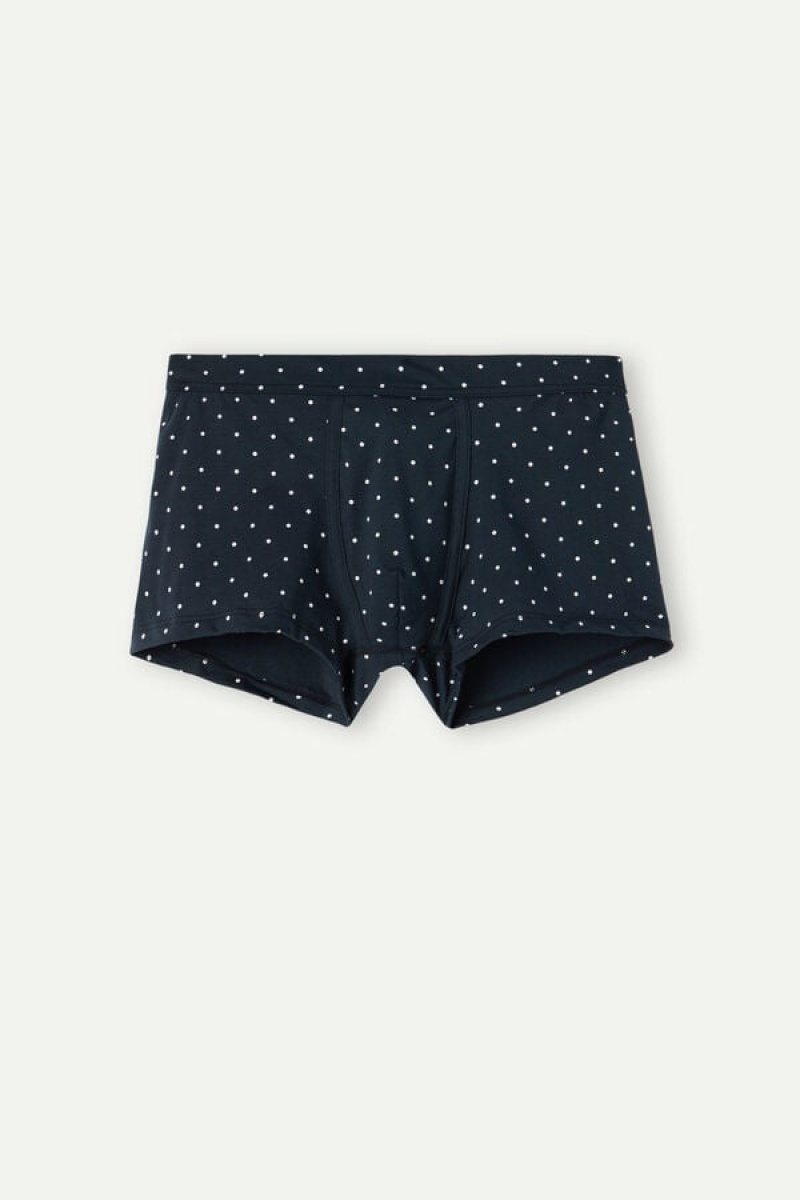 Boxer Barbati Intimissimi Dotted in Stretch Supima® Bumbac Albastri | RO TV2652