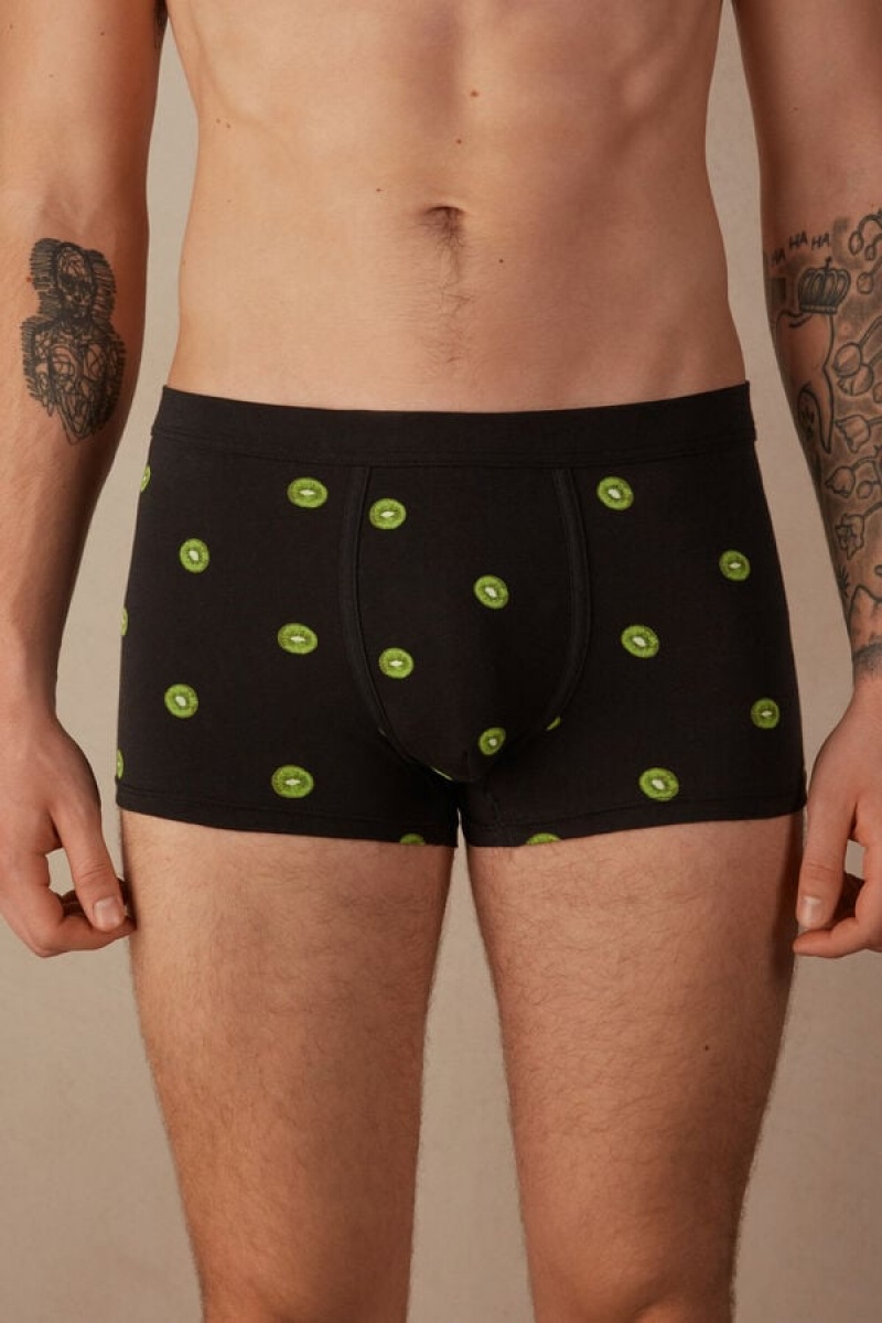 Boxer Barbati Intimissimi Kiwi in Stretch Supima® Bumbac Negrii | RO PQ2647