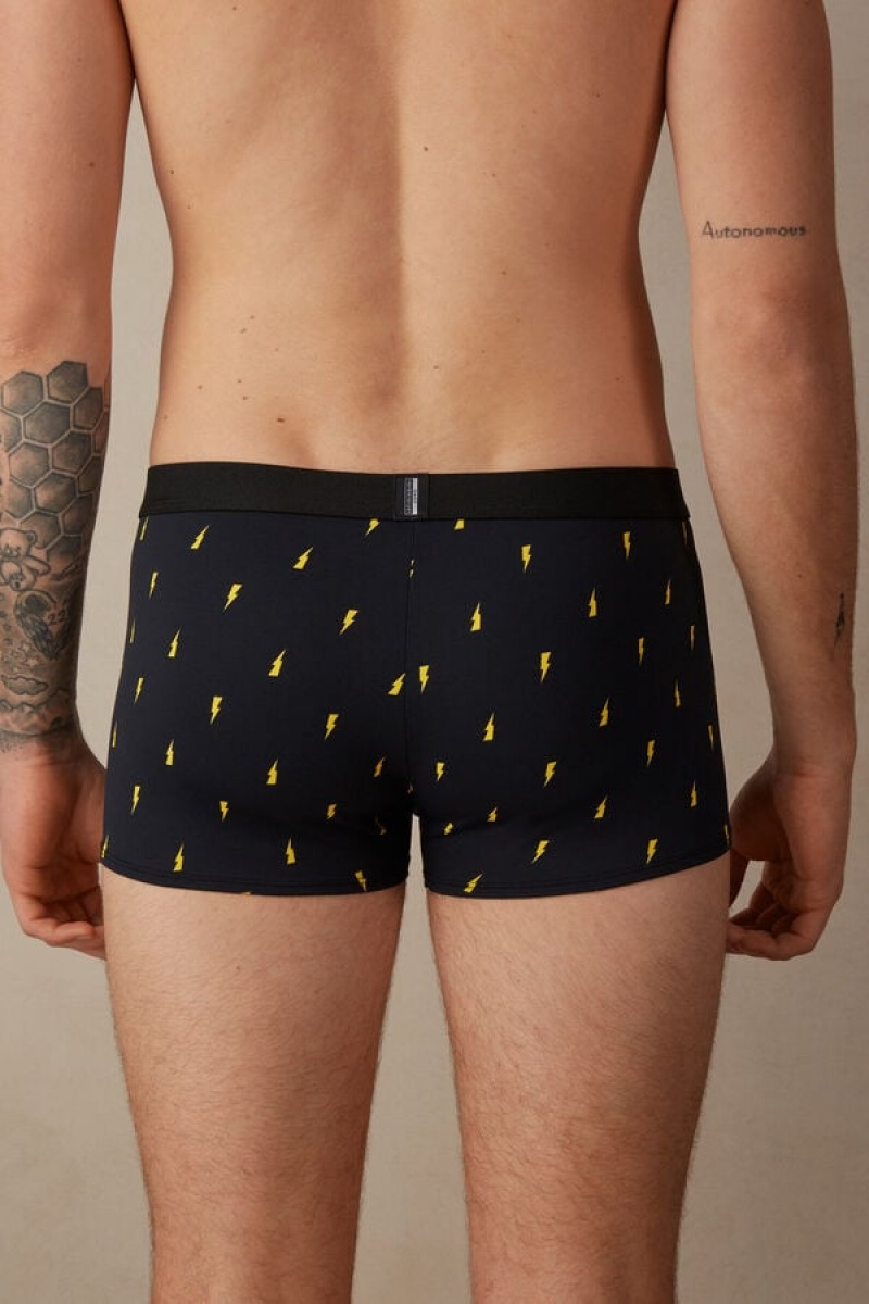 Boxer Barbati Intimissimi Lightning Bolt in Microfiber Negrii | RO EX2654