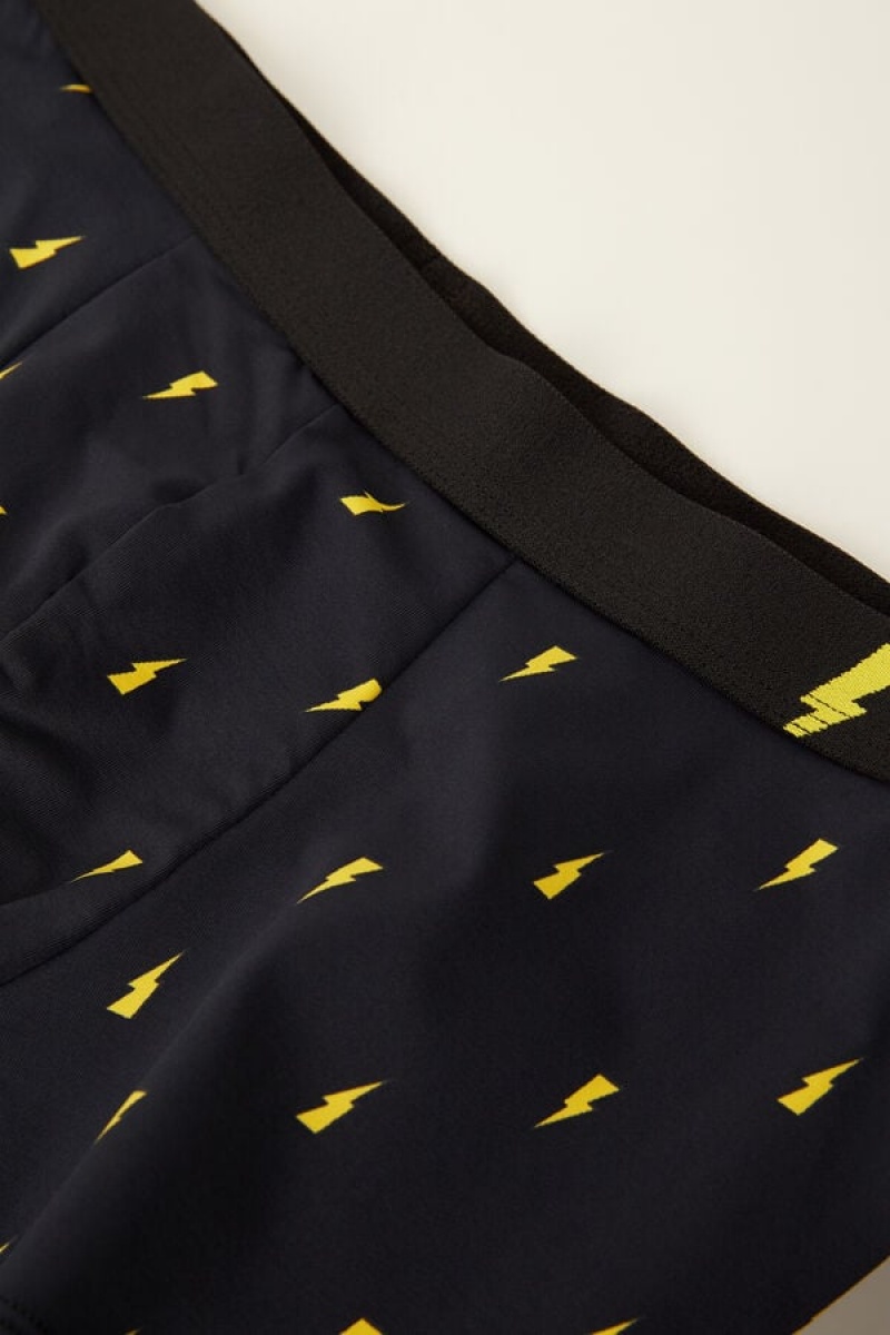 Boxer Barbati Intimissimi Lightning Bolt in Microfiber Negrii | RO EX2654