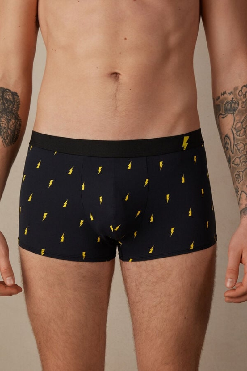 Boxer Barbati Intimissimi Lightning Bolt in Microfiber Negrii | RO EX2654