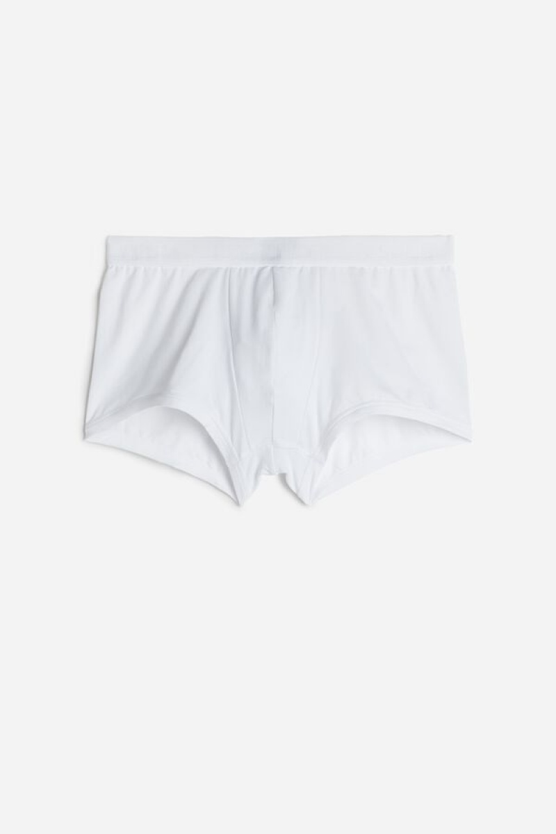 Boxer Barbati Intimissimi Microfiber Logo Shorts Albi | RO WY2584