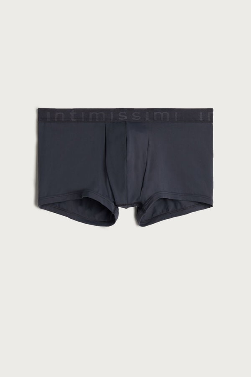 Boxer Barbati Intimissimi Microfiber Logo Shorts Gri | RO HK2622