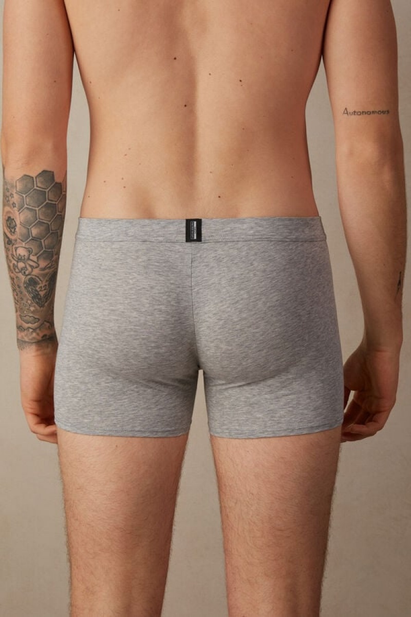 Boxer Barbati Intimissimi Natural Fresh Supima® Bumbac Gri Deschis | RO DN2573