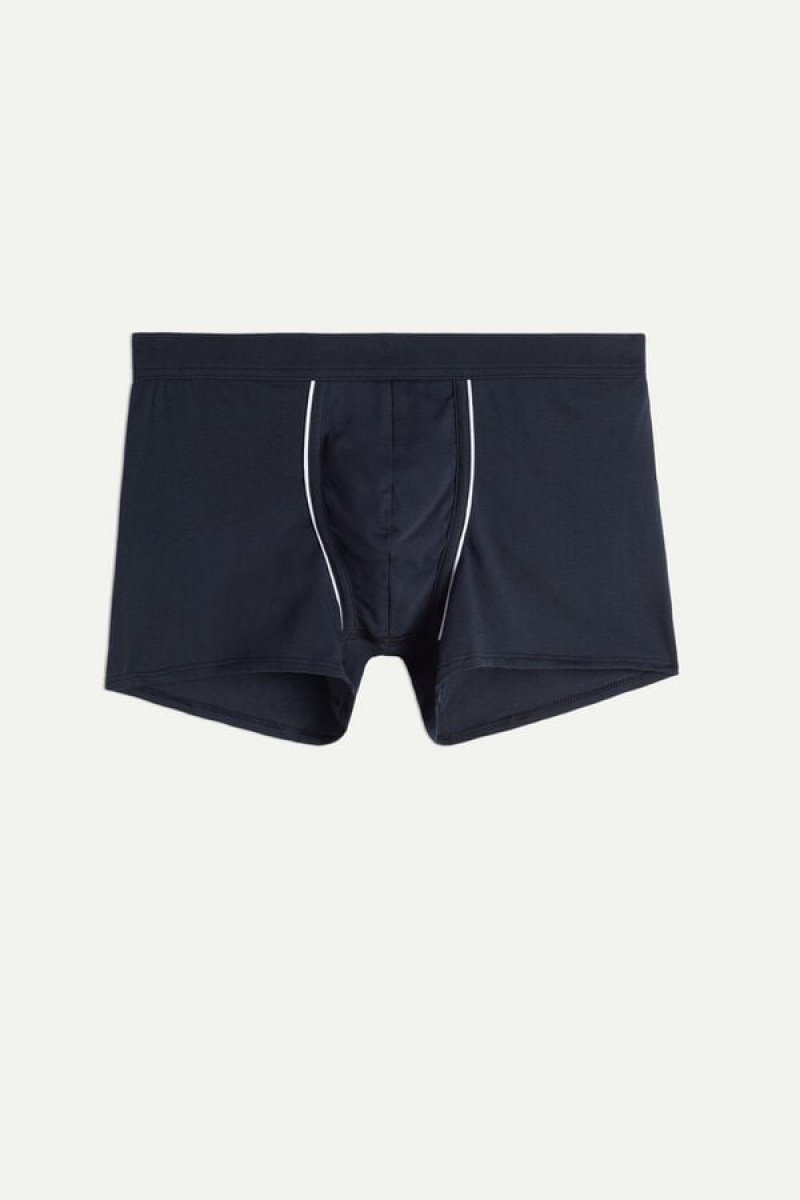 Boxer Barbati Intimissimi Natural Fresh Supima® Bumbac Albastri Albi | RO FM2598