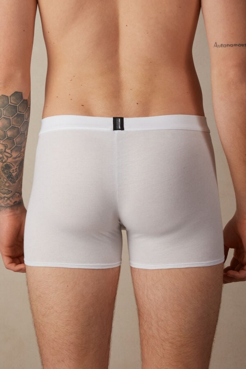 Boxer Barbati Intimissimi Natural Fresh Supima® Bumbac Albi | RO PQ2629