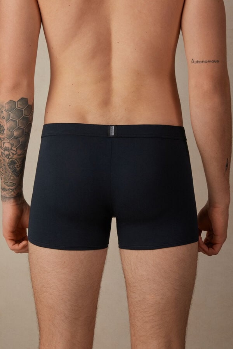 Boxer Barbati Intimissimi Natural Fresh Supima® Bumbac Albastri | RO OR2630