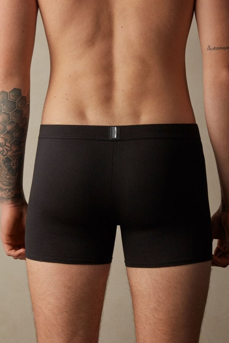 Boxer Barbati Intimissimi Natural Fresh Supima® Bumbac Negrii | RO ZG2663