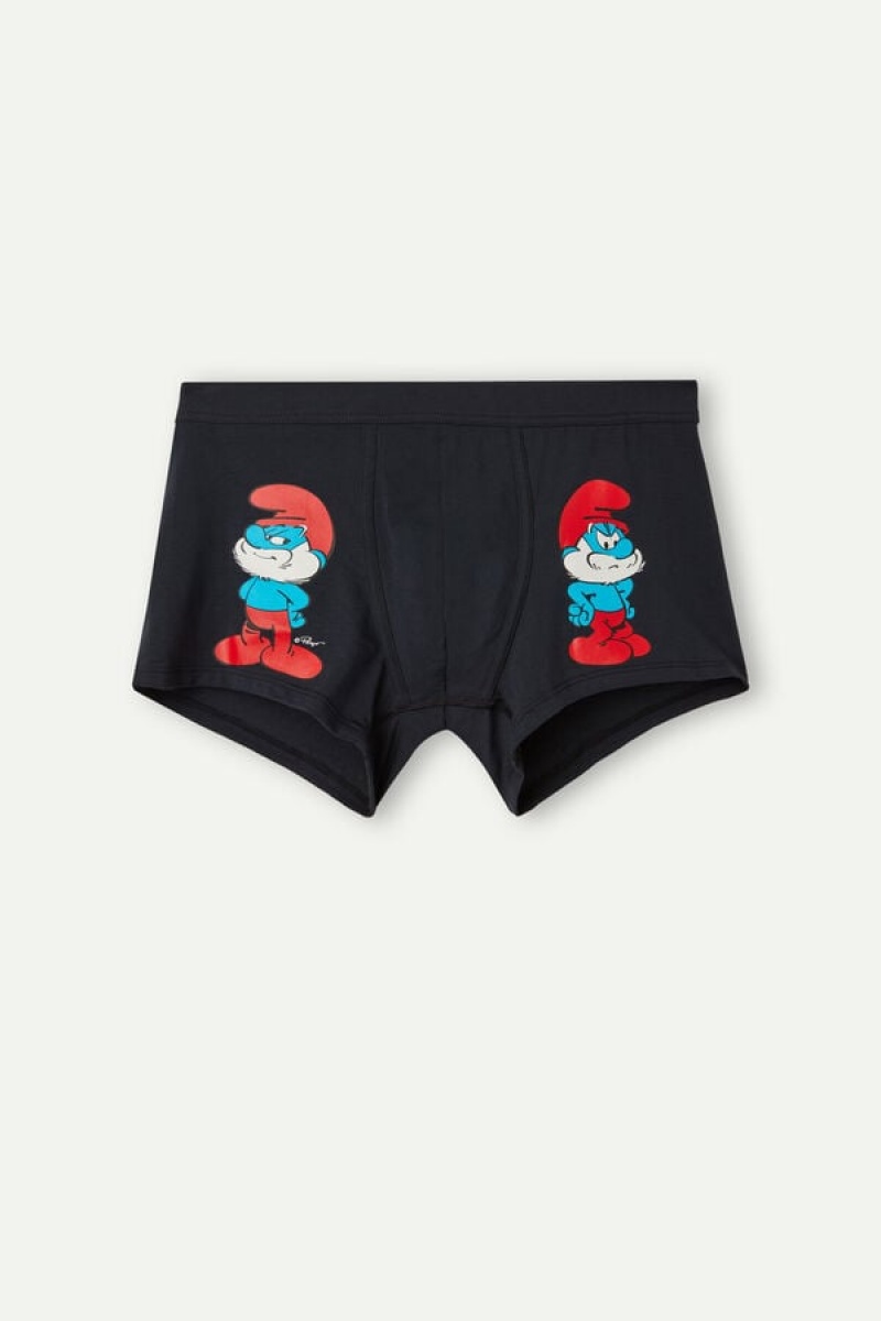 Boxer Barbati Intimissimi Papa Smurf in Stretch Supima® Bumbac Albastri | RO SO2645