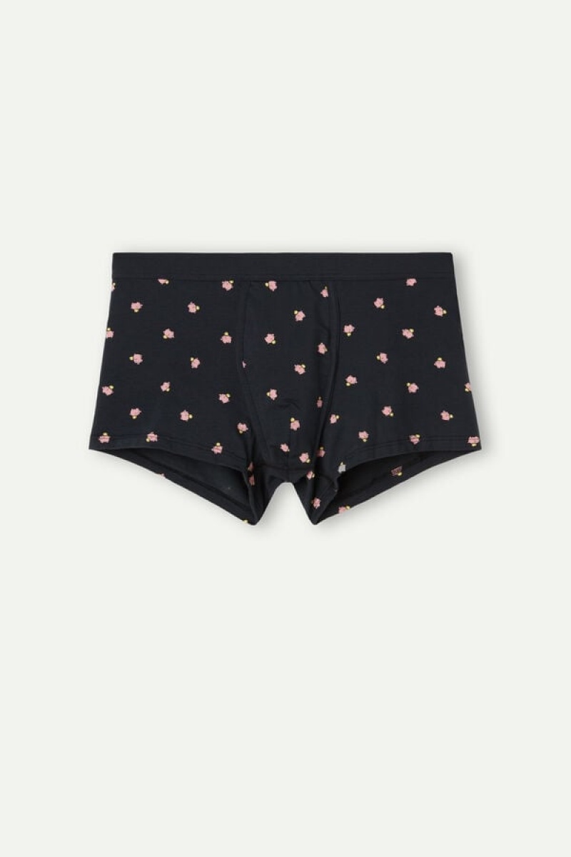 Boxer Barbati Intimissimi Piggy Bank in Stretch Supima® Bumbac Albastri | RO WY2655