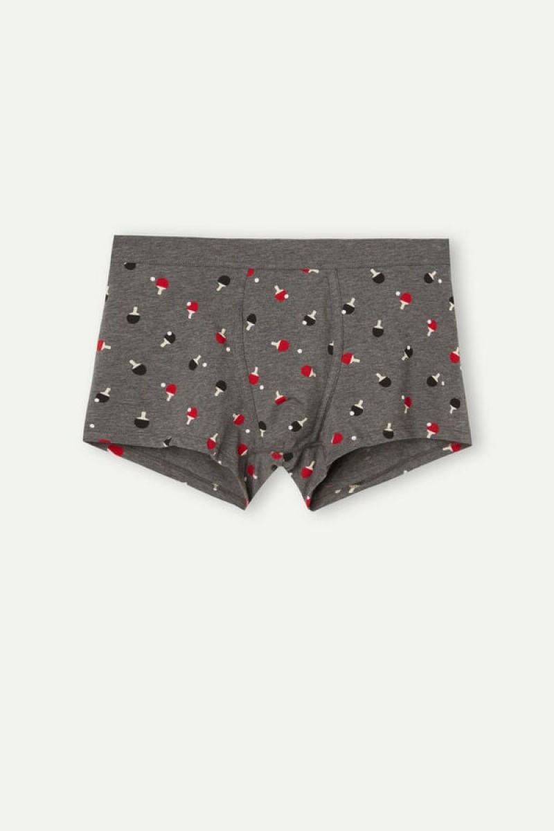 Boxer Barbati Intimissimi Ping Pong in Stretch Supima® Bumbac Gri Inchis | RO BC2659