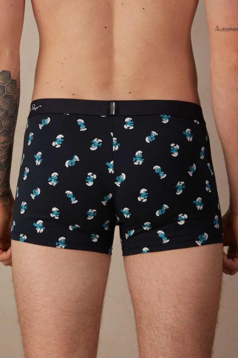 Boxer Barbati Intimissimi Smurf in Stretch Supima® Bumbac Albastri | RO AP2646