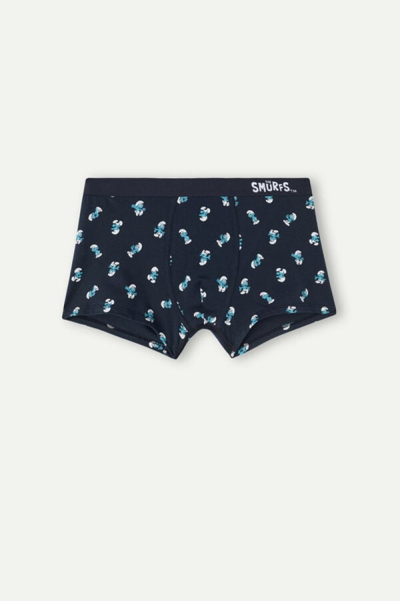 Boxer Barbati Intimissimi Smurf in Stretch Supima® Bumbac Albastri | RO AP2646