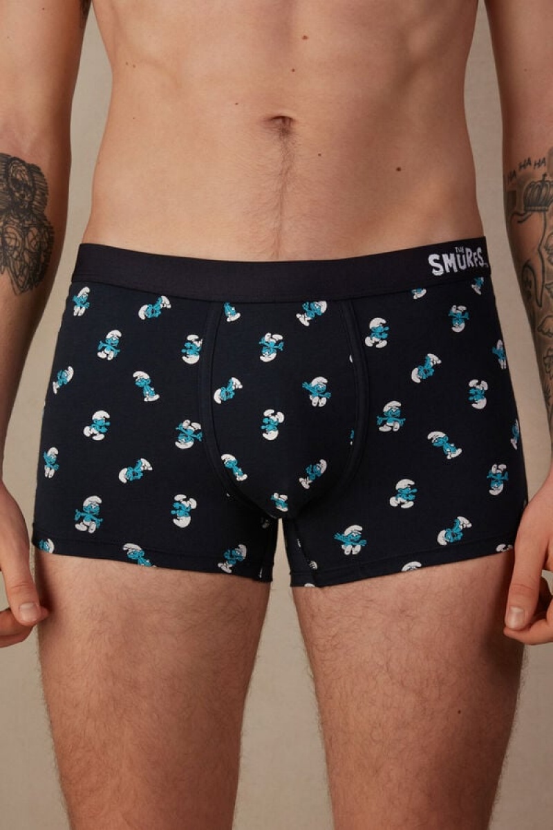 Boxer Barbati Intimissimi Smurf in Stretch Supima® Bumbac Albastri | RO AP2646